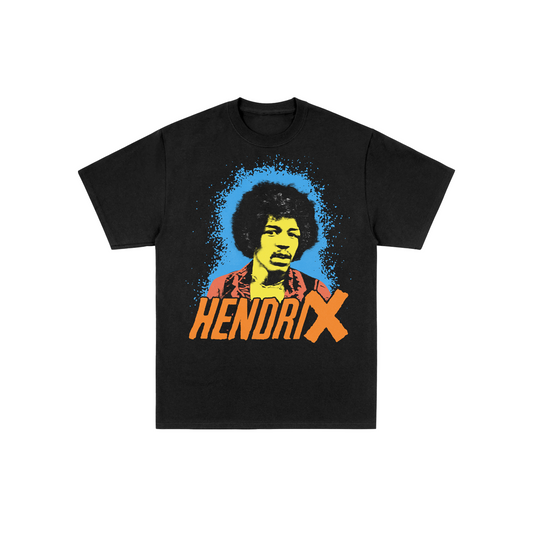 Jimi Hendrix Blue Thresh Photo Black T-Shirt