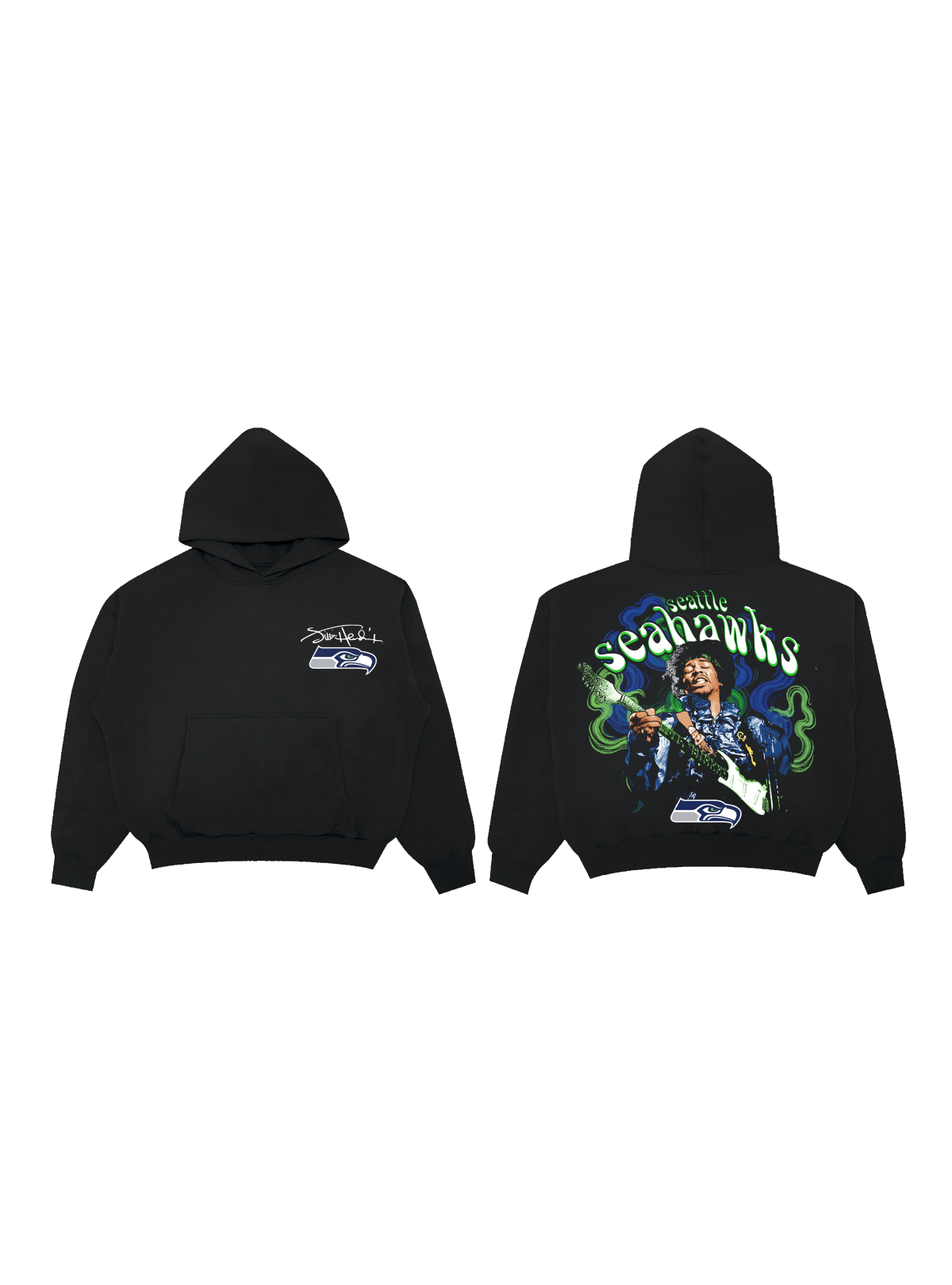 Jimi Hendrix x Seattle Seahawks Haze Hoodie