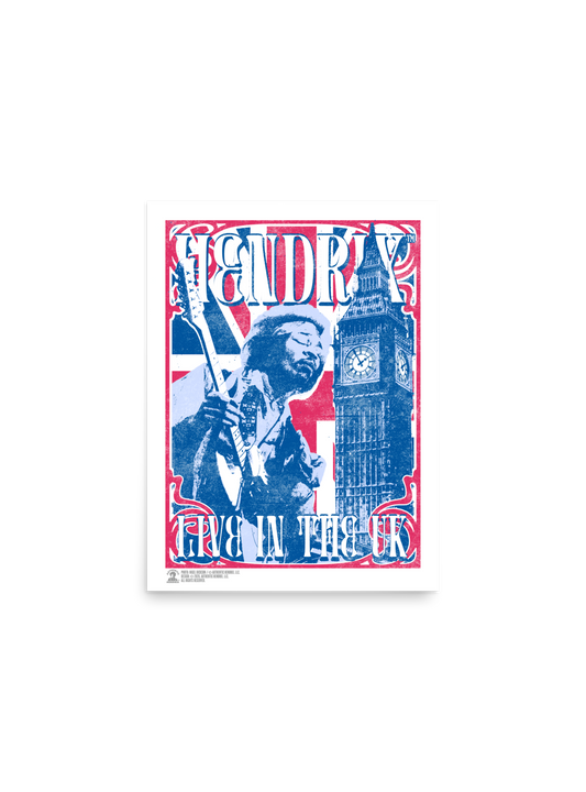 Hendrix Live In The UK Poster