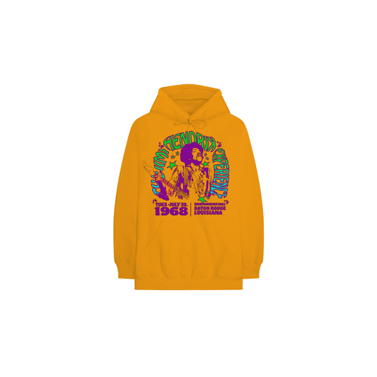 Jimi Hendrix Baton Rouge 1968 Tangerine Hoodie