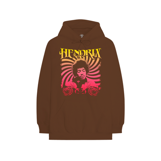 Jimi Hendrix Rose Brown Hoodie