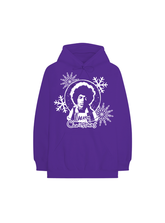 Jimi Hendrix Christmas Hoodie Purple