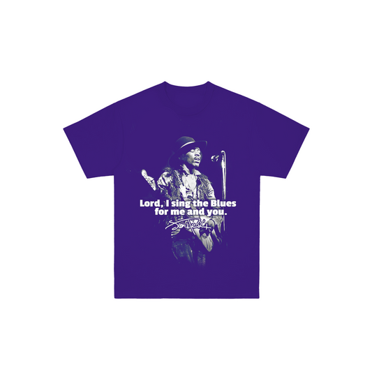 Hendrix Sing the Blues Purple Tee